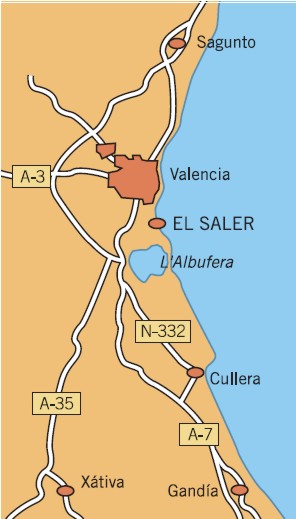 Landkarte von El Saler und seiner Umgebung