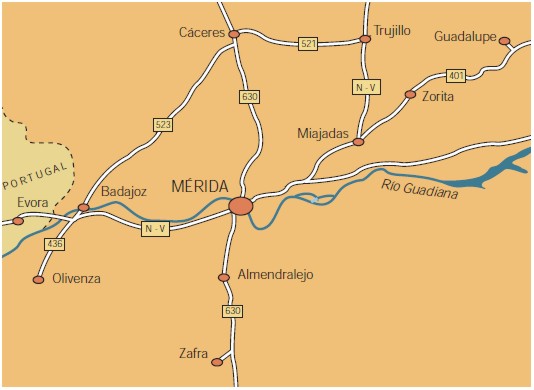 Eine Übersichtskarte über Merida